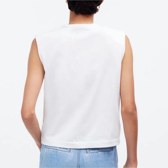 madewell structured muscle tee eyelet white nr246 women size x-small xs - Picture 2 of 9